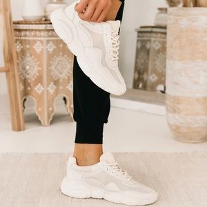 Chunky white sole sneakers
